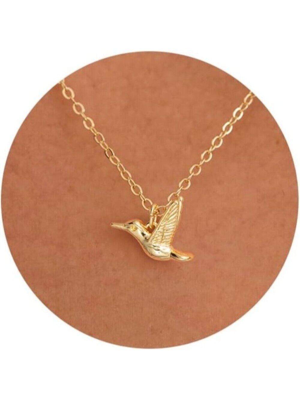 ⚡14k Gold Plated Women Hummingbird Pendant Necklace Elegant Bird Charm Jewelry